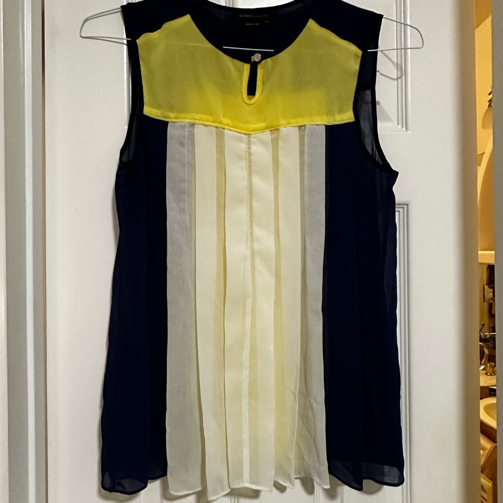 BCBG Color-block Pleated Blouse